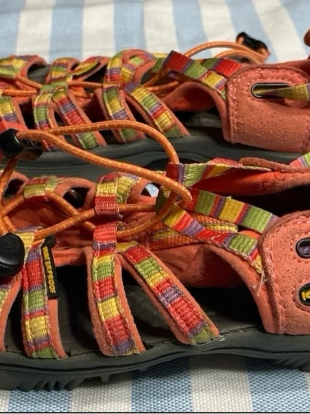 Keen For Girls, Color Orange, Yellow, Size J2, Gently Used.